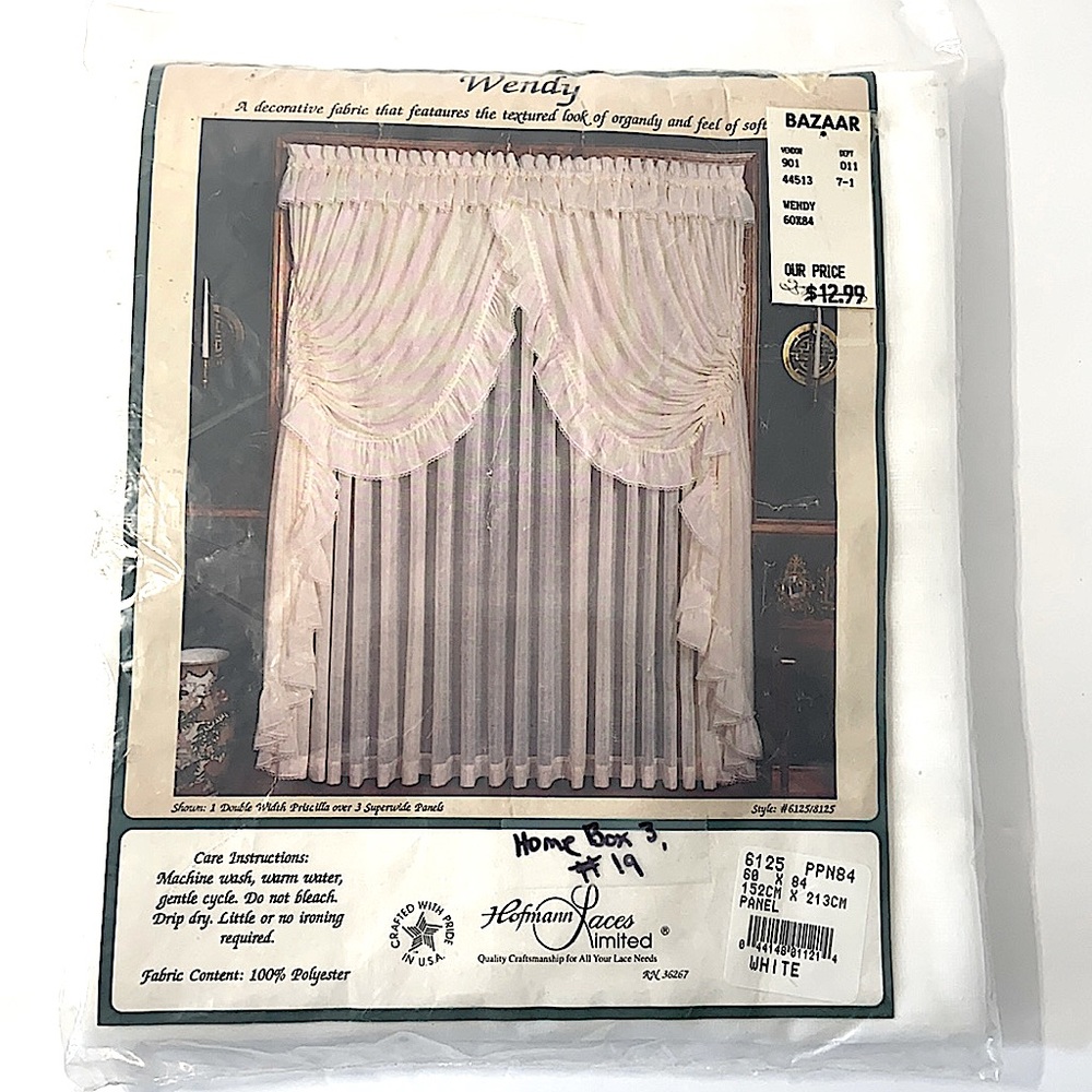 WHITE PANEL CURTAIN by Hofmann Laces Limited